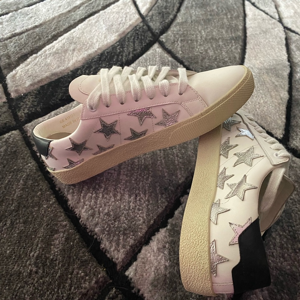 Saint Laurent Star Leather Sneaker Woman’s Ysl 8 - Picture 4 of 5